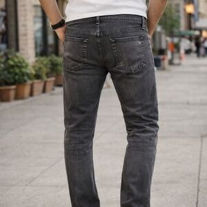 Rag & Bone Fit 2 Slim Jeans Mens 32x32 Gray Charcoal Stretch Button Fly Indie